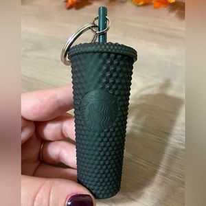 Starbucks Studded Dark Green Cold Cup Key Chain